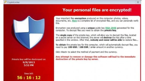 CryptoLocker Ransomware Alert Screenshot – Virus Removal Example